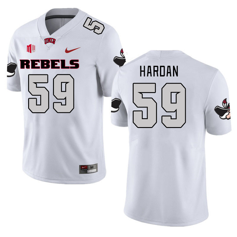 Men-Youth #59 Walker Hardan UNLV Rebels 2023 College Football Jerseys Stitched-White